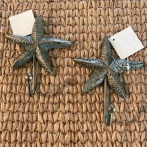 Starfish Metal Wall Hook. Set of 2 NWT.